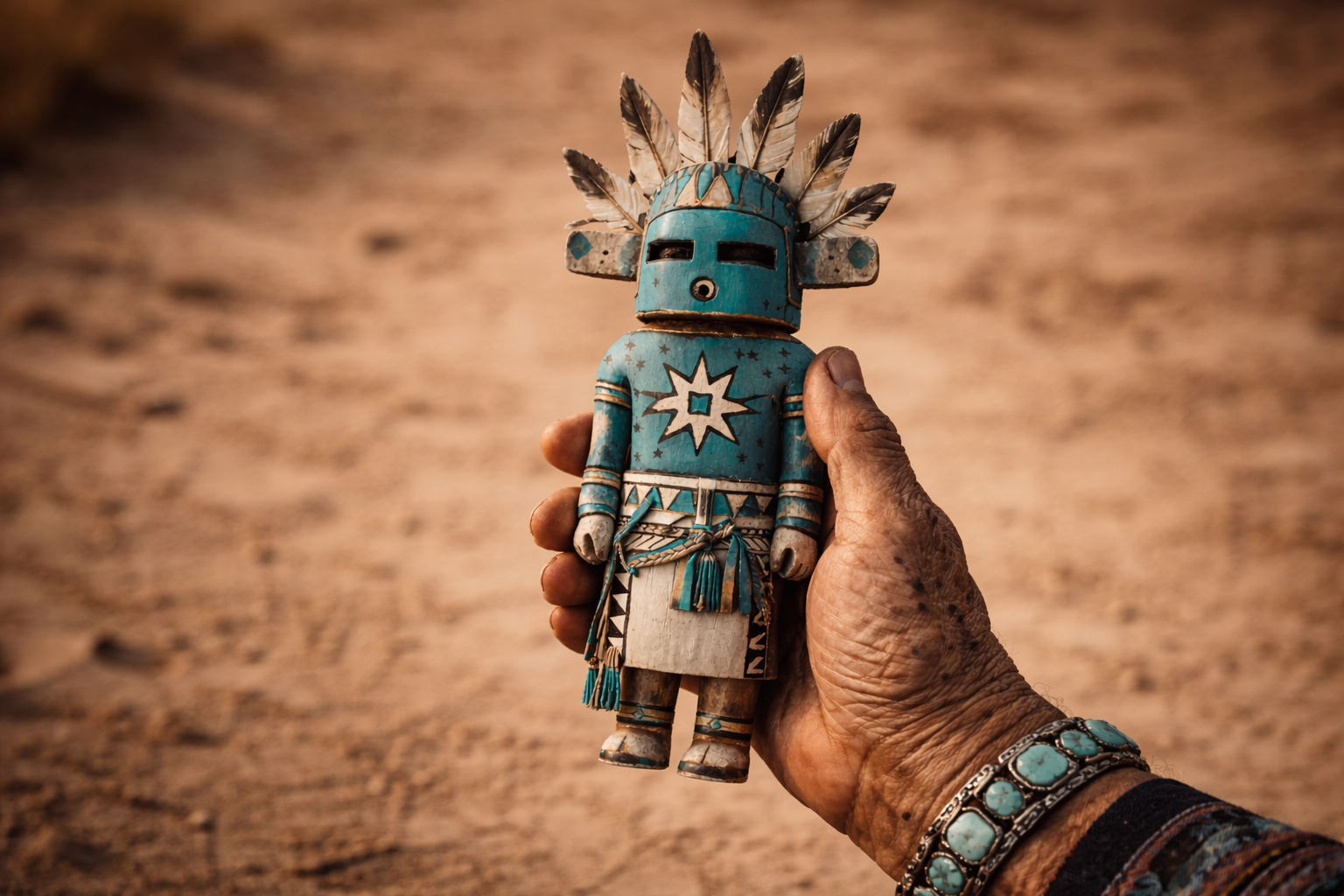 Blue Star Kachina doll